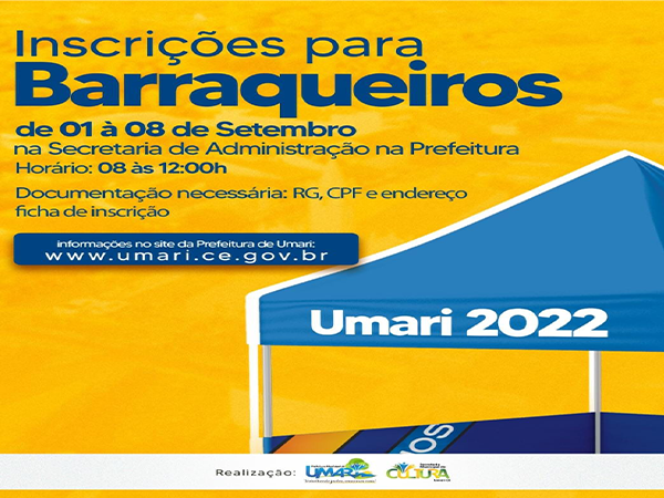 INSCRIÇÕES ABERTAS PARA BARRAQUEIROS 2022