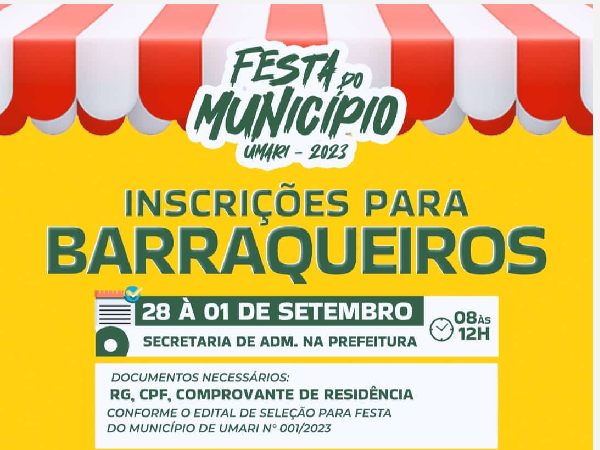 INSCRIÇÕES ABERTAS PARA BARRAQUEIROS 2023